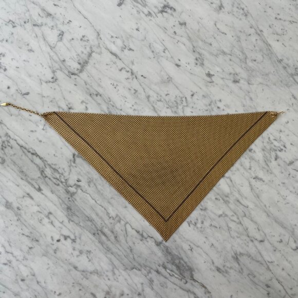 Extra Large Vintage Gold Mesh Bib Scarf Necklace by Whiting & Davis - Picture 5 of 7